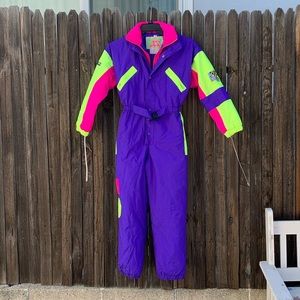Vintage Hot Gear Colorblock Ski Suit Junior Sz 12
